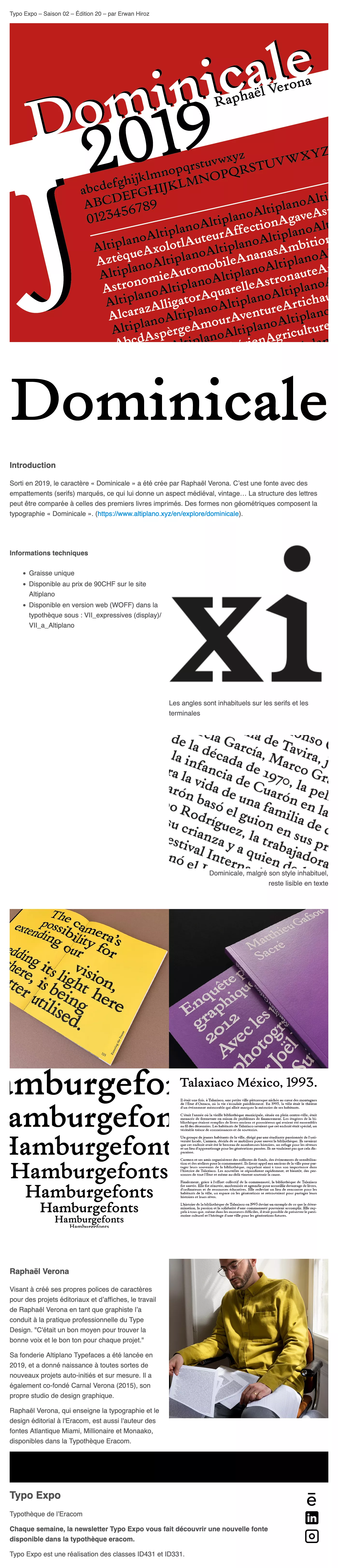 Spécimen Dominicale