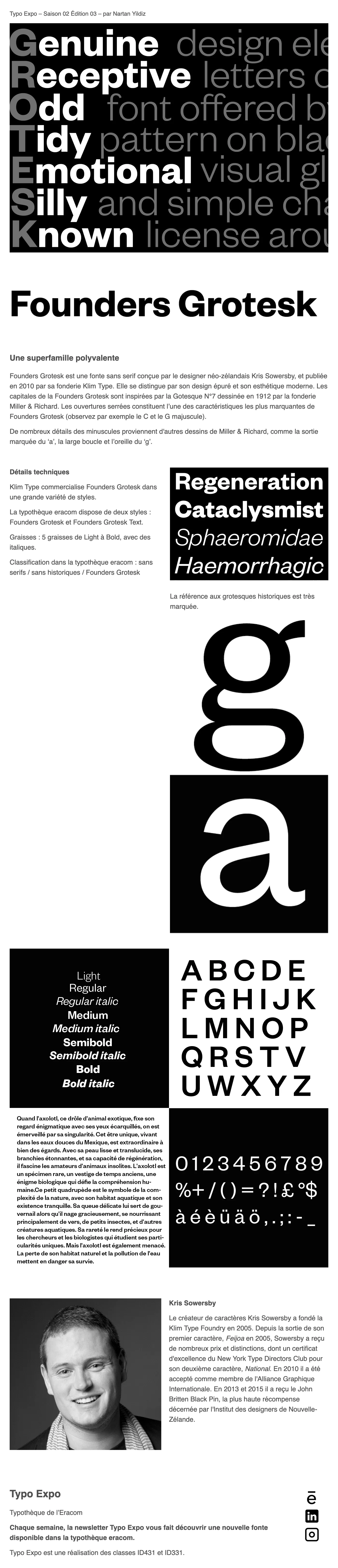 Spécimen Founders Grotesk